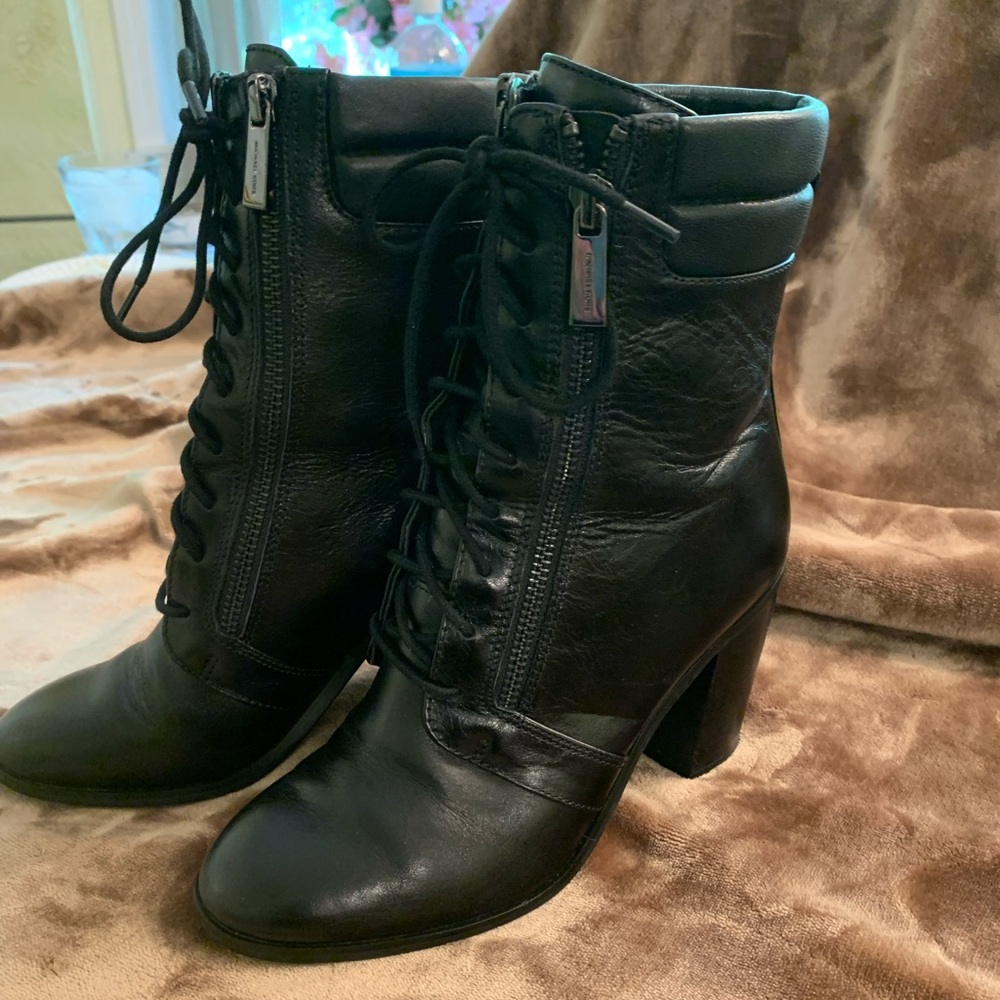 Michael Kors black lace up bootie